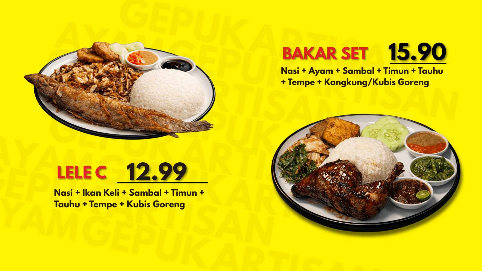 Menu Signature Ayam Gepuk Artisan